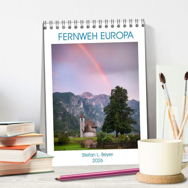 Produktbild: Fernweh Europa (Tischkalender 2026 DIN A5 hoch), CALVENDO Monatskalender