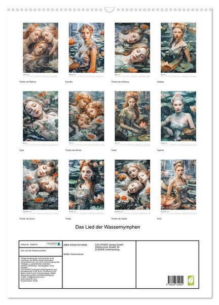 Produktbild: Das Lied der Wassernymphen (Wandkalender 2026 DIN A2 hoch), CALVENDO Monatskalender