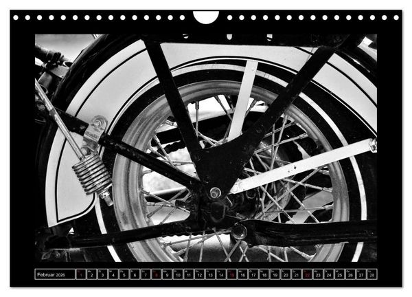 Produktbild: Harley Davidson WLA 750 in Schwarzweiss (Wandkalender 2026 DIN A4 quer), CALVENDO Monatskalender