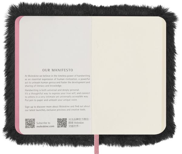 Produktbild: Moleskine X Blackpink Notizbuch faux fur XS, blanko, fester Einband, schwarz