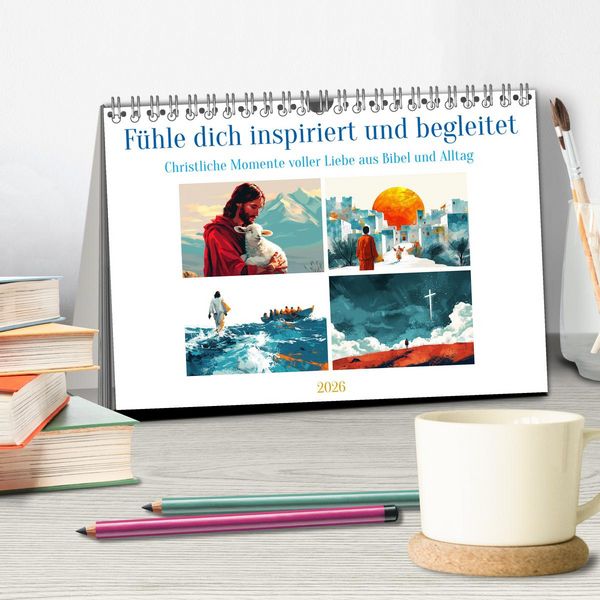 Produktbild: F&uuml;hle dich inspiriert und begleitet (Tischkalender 2026 DIN A5 quer), CALVENDO Monatskalender