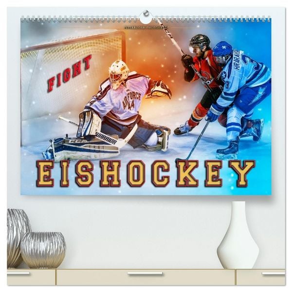 Produktbild: Eishockey - Fight (hochwertiger Premium Wandkalender 2026 DIN A2 quer), Kunstdruck in Hochglanz