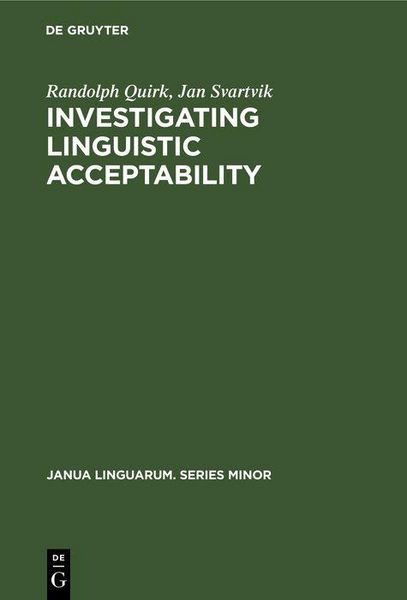 Produktbild: Investigating Linguistic Acceptability