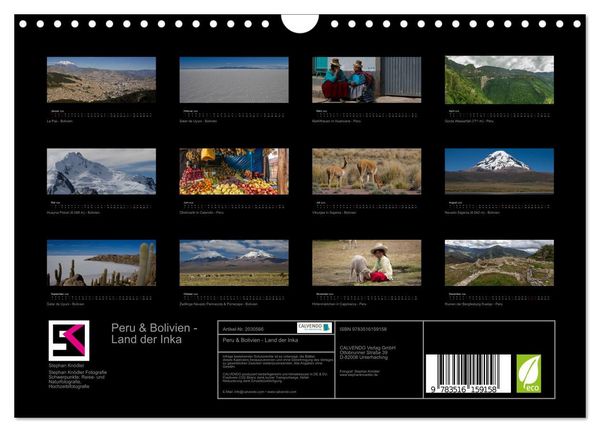 Produktbild: Peru & Bolivien - Land der Inka (Wandkalender 2026 DIN A4 quer), CALVENDO Monatskalender