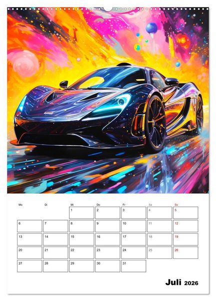 Produktbild: Sportauto Paintings (Wandkalender 2026 DIN A2 hoch), CALVENDO Monatskalender