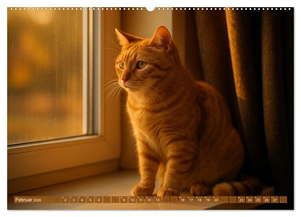 Produktbild: Katzenblicke &ndash; Eleganz und Anmut (hochwertiger Premium Wandkalender 2026 DIN A2 quer), Kunstdruck in Hochglanz