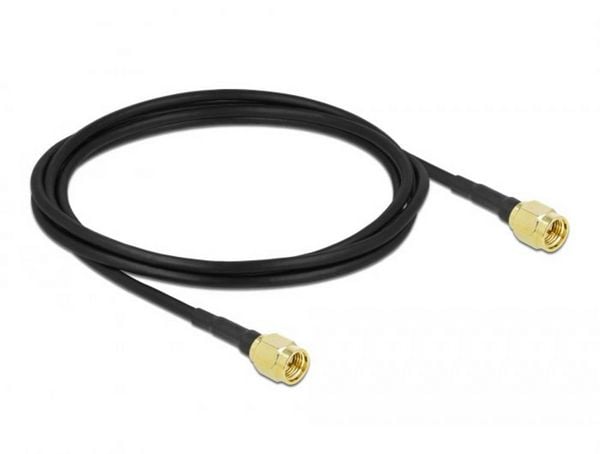 Produktbild: Delock WLAN-Antennen Anschlusskabel [1x SMA-Stecker - 1x SMA-Stecker] 2m Schwarz