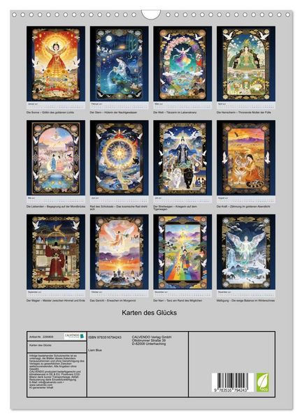 Produktbild: Karten des Gl&uuml;cks (Wandkalender 2027 DIN A3 hoch), CALVENDO Monatskalender