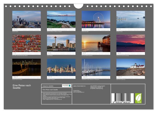 Produktbild: Eine Reise nach Seattle (Wandkalender 2026 DIN A4 quer), CALVENDO Monatskalender