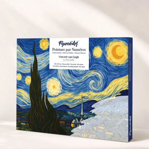 Geschenkset Malen nach Zahlen - Sternennacht Vincent van Gogh