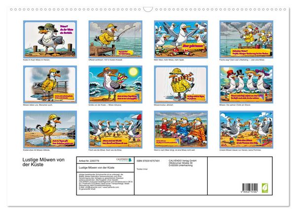Produktbild: Lustige M&ouml;wen von der K&uuml;ste (Wandkalender 2027 DIN A2 quer), CALVENDO Monatskalender