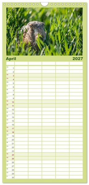 Produktbild: Familienplaner 2027 - Emotionale Momente: Wild und Jagd. mit 5 Spalten (Wandkalender, 21 x 45 cm) CALVENDO