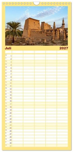 Produktbild: Familienplaner 2027 - Das Erbe der Pharaonen mit 5 Spalten (Wandkalender, 21 x 45 cm) CALVENDO