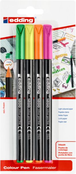 Produktbild: edding Fasermaler 1200 Neonfarben 1mm 4 St&uuml;ck