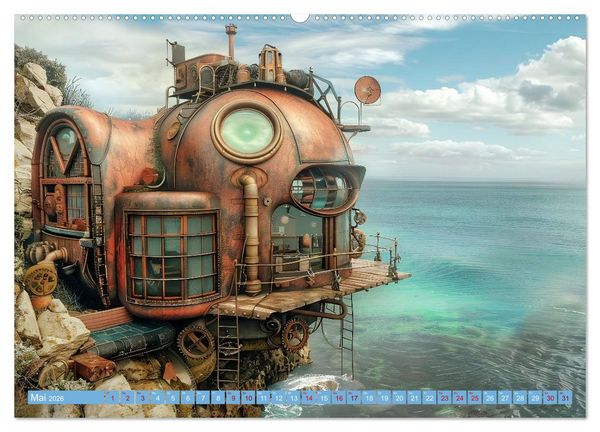 Produktbild: Steampunk Domizile (hochwertiger Premium Wandkalender 2026 DIN A2 quer), Kunstdruck in Hochglanz