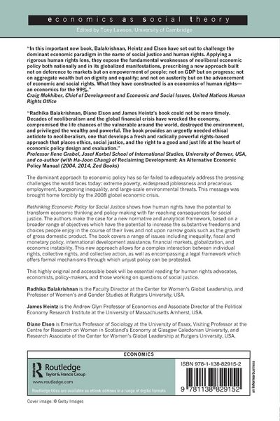 Produktbild: Rethinking Economic Policy for Social Justice