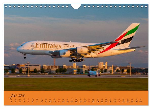 Produktbild: Flugzeuge im Abendlicht (Wandkalender 2026 DIN A4 quer), CALVENDO Monatskalender