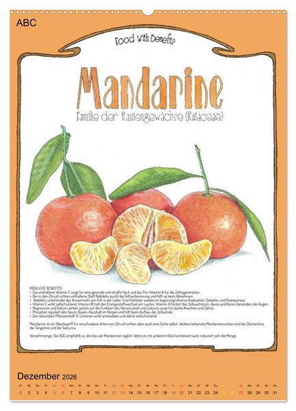 Produktbild: Food with Benefits (Wandkalender 2026 DIN A2 hoch), CALVENDO Monatskalender