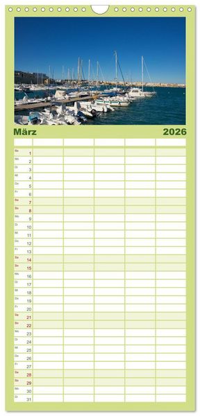 Produktbild: Familienplaner 2026 - Der K&uuml;ste entlang im Salento mit 5 Spalten (Wandkalender, 21 x 45 cm) CALVENDO