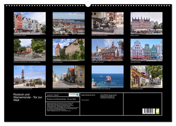 Produktbild: Rostock und Warnem&uuml;nde - Tor zur Welt (Wandkalender 2026 DIN A2 quer), CALVENDO Monatskalender