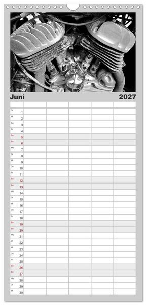 Produktbild: Familienplaner 2027 - Harley Davidson WLA 750 in Schwarzweiss mit 5 Spalten (Wandkalender, 21 x 45 cm) CALVENDO