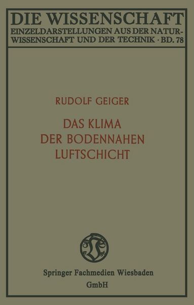 Produktbild: Das Klima der bodennahen Luftschicht