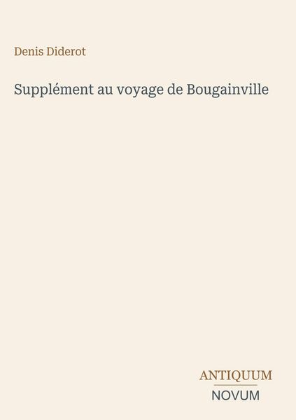 Produktbild: Suppl&eacute;ment au voyage de Bougainville