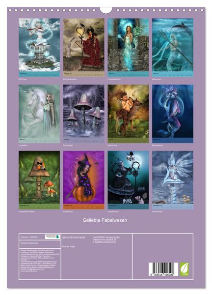 Produktbild: Geliebte Fabelwesen (Wandkalender 2026 DIN A3 hoch), CALVENDO Monatskalender