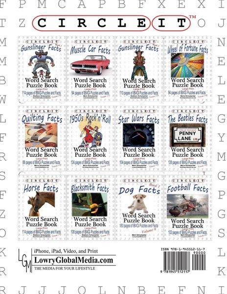 Produktbild: Circle It, Gunslinger Facts, Book 1, Word Search, Puzzle Book