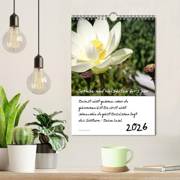 Produktbild: Spr&uuml;che und Weisheiten f&uuml;r&acute; s Jahr (Wandkalender 2026 DIN A4 hoch), CALVENDO Monatskalender
