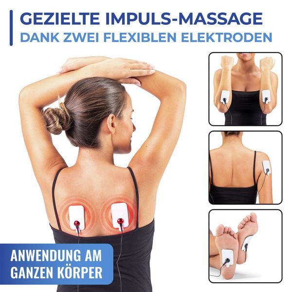 Nacken-Strecker mit Impuls Massage, elektrische Impulsmassage in 3 Modi und 12 Stufen