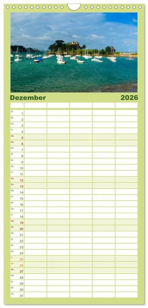 Produktbild: Familienplaner 2026 - Die Sch&ouml;nheit der Bretagne mit 5 Spalten (Wandkalender, 21 x 45 cm) CALVENDO