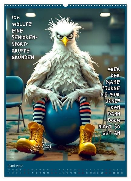 Produktbild: B&ouml;se M&ouml;wen - Jenseits des guten Geschmacks (hochwertiger Premium Wandkalender 2027 DIN A2 hoch), Kunstdruck in Hochglanz