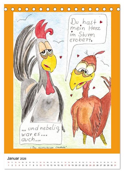 Produktbild: Das mecklenburger Landhuhn "Krisenh&uuml;hner" (Tischkalender 2026 DIN A5 hoch), CALVENDO Monatskalender