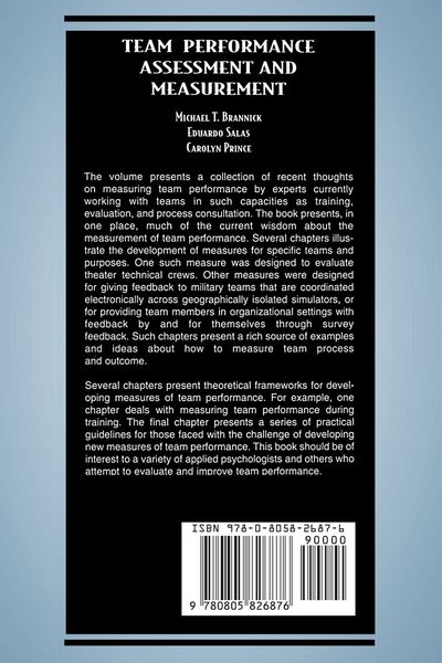 Produktbild: Team Performance Assessment and Measurement