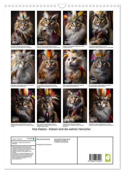 Produktbild: Inka Katzen - Katzen sind die wahren Herrscher (Wandkalender 2026 DIN A3 hoch), CALVENDO Monatskalender