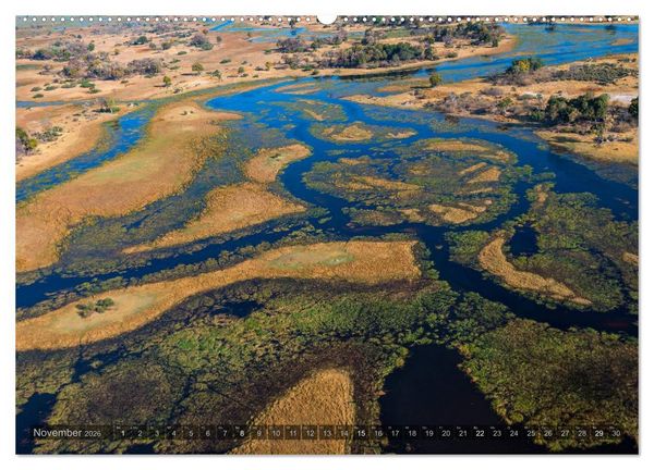 Produktbild: Okavango - Das Delta von oben (Wandkalender 2026 DIN A2 quer), CALVENDO Monatskalender