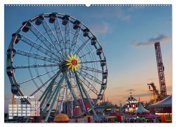 Produktbild: Riesenr&auml;der und Kirmes (Wandkalender 2026 DIN A2 quer), CALVENDO Monatskalender