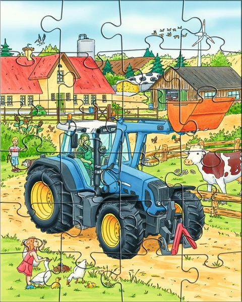 Produktbild: Puzzles Traktor & Co. 3 Motive je 24 Teile