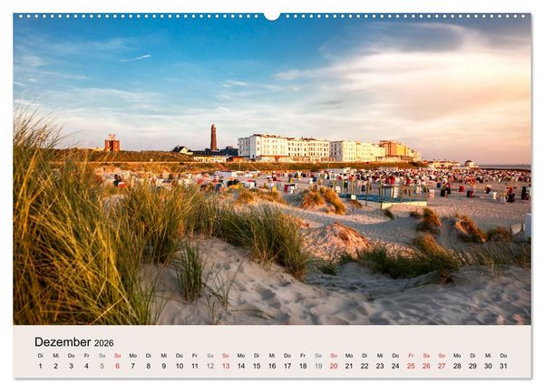Produktbild: Nordseeinsel Borkum - Inselrausch im Hochseeklima (Wandkalender 2026 DIN A2 quer), CALVENDO Monatskalender