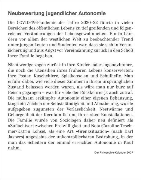 Produktbild: Der Philosophie-Kalender Tagesabrei&szlig;kalender 2027