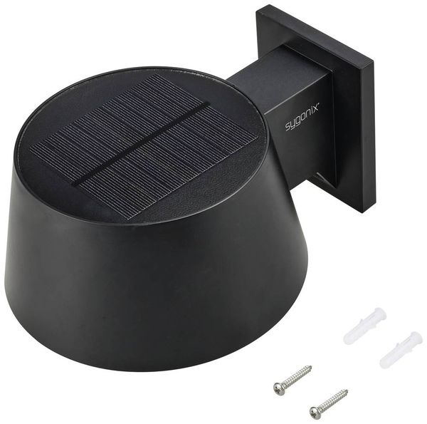 Produktbild: Sygonix SY-5801972 Solar-Au&szlig;enwandleuchte mit Bewegungsmelder LED LED fest eingebaut 10 W Anthrazit-Grau