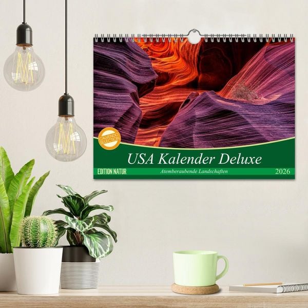 Produktbild: USA Kalender Deluxe (Wandkalender 2026 DIN A4 quer), CALVENDO Monatskalender