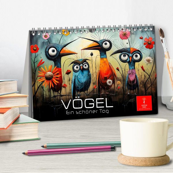 Produktbild: V&ouml;gel - ein sch&ouml;ner Tag (Tischkalender 2026 DIN A5 quer), CALVENDO Monatskalender