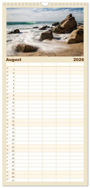 Produktbild: Familienplaner 2026 - Bretagne - Bilder einer K&uuml;stenlandschaft mit 5 Spalten (Wandkalender, 21 x 45 cm) CALVENDO
