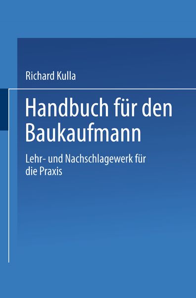 Produktbild: Handbuch f&uuml;r den Baukaufmann