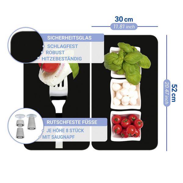 Produktbild: Herdabdeckplatte Universal Mod. Caprese, 2er Set, f&uuml;r alle Herdarten geeignet