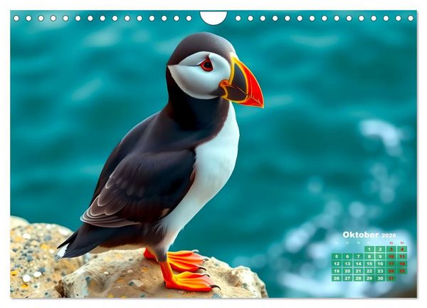 Produktbild: Leuchtend farbenfrohe V&ouml;gel (Wandkalender 2026 DIN A4 quer), CALVENDO Monatskalender