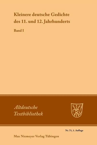 Produktbild: Kleinere deutsche Gedichte des 11. und 12. Jahrhunderts