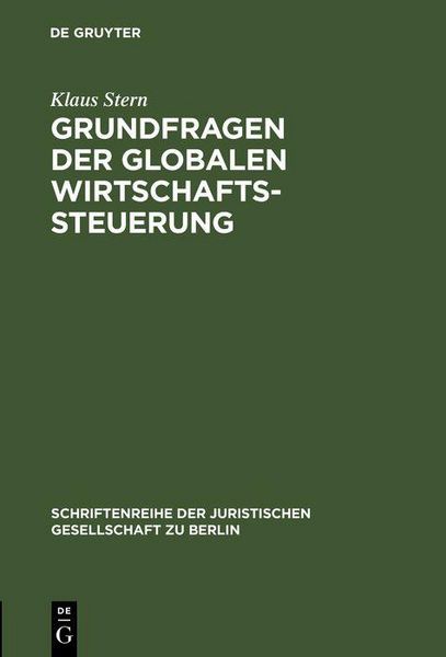 Produktbild: Grundfragen der globalen Wirtschaftssteuerung
